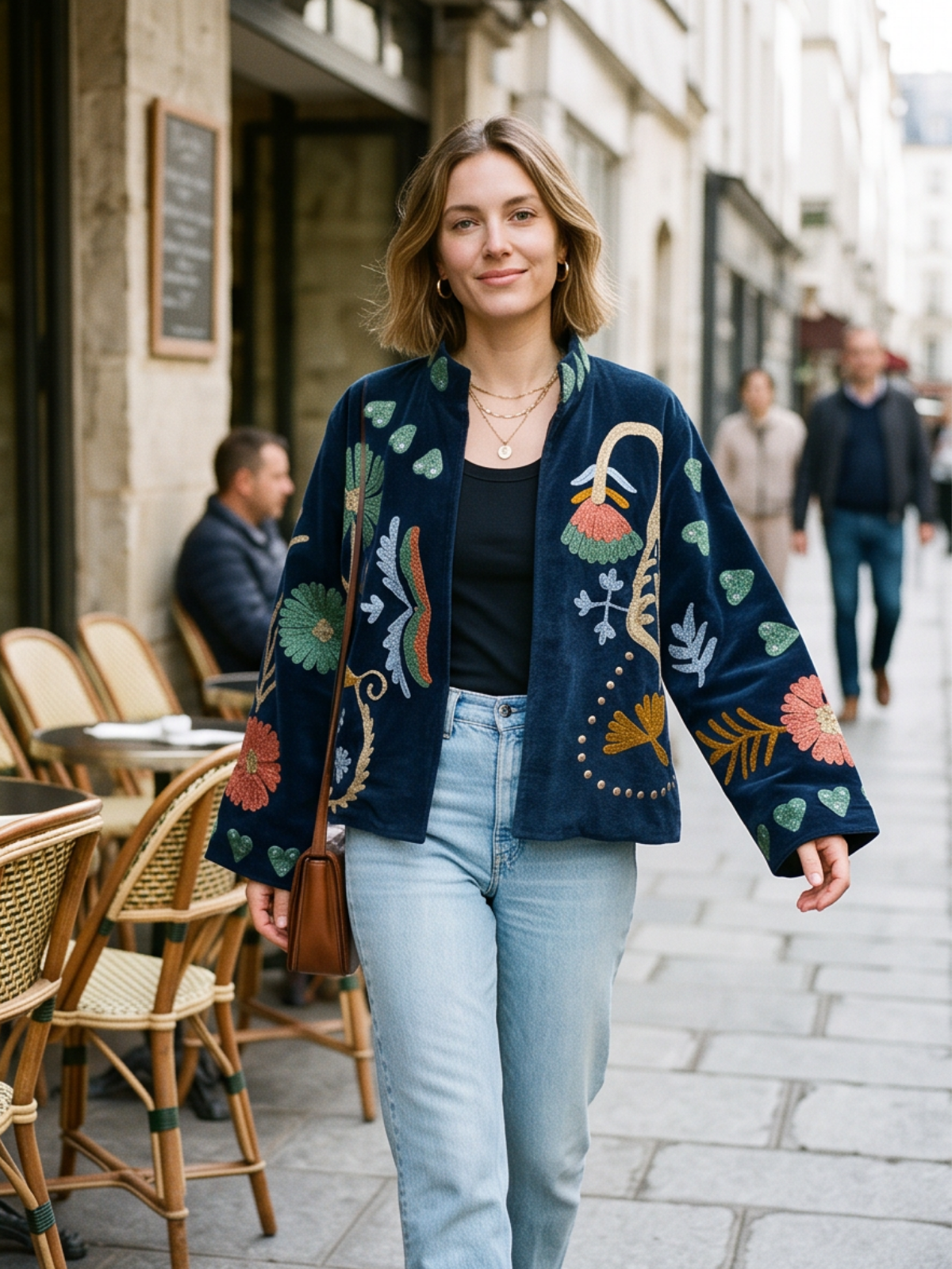 Veste Suzanne - Brodée Coton Bohème