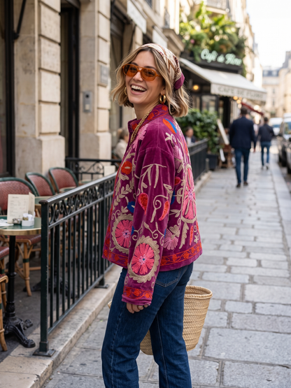 Veste Suzanne - Brodée Coton Bohème