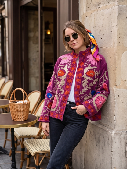 Veste Suzanne - Brodée Coton Bohème