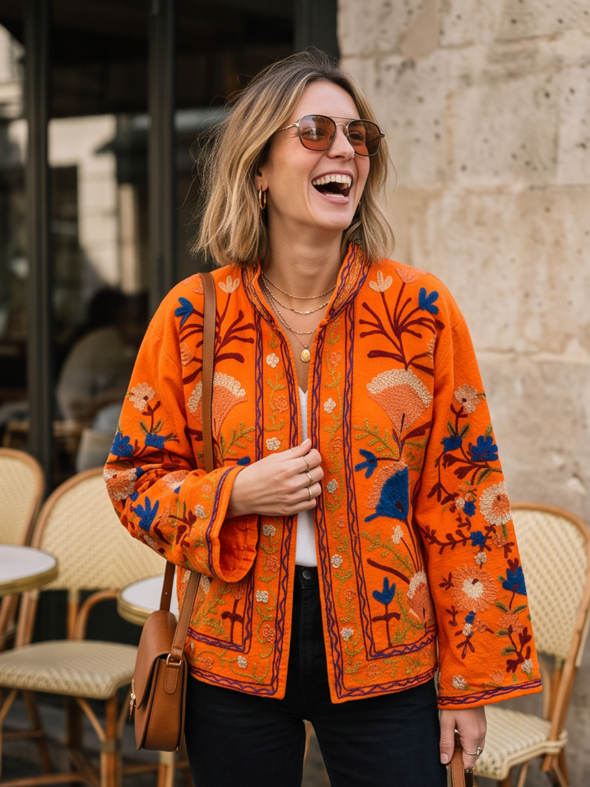 Veste Suzanne - Brodée Coton Bohème