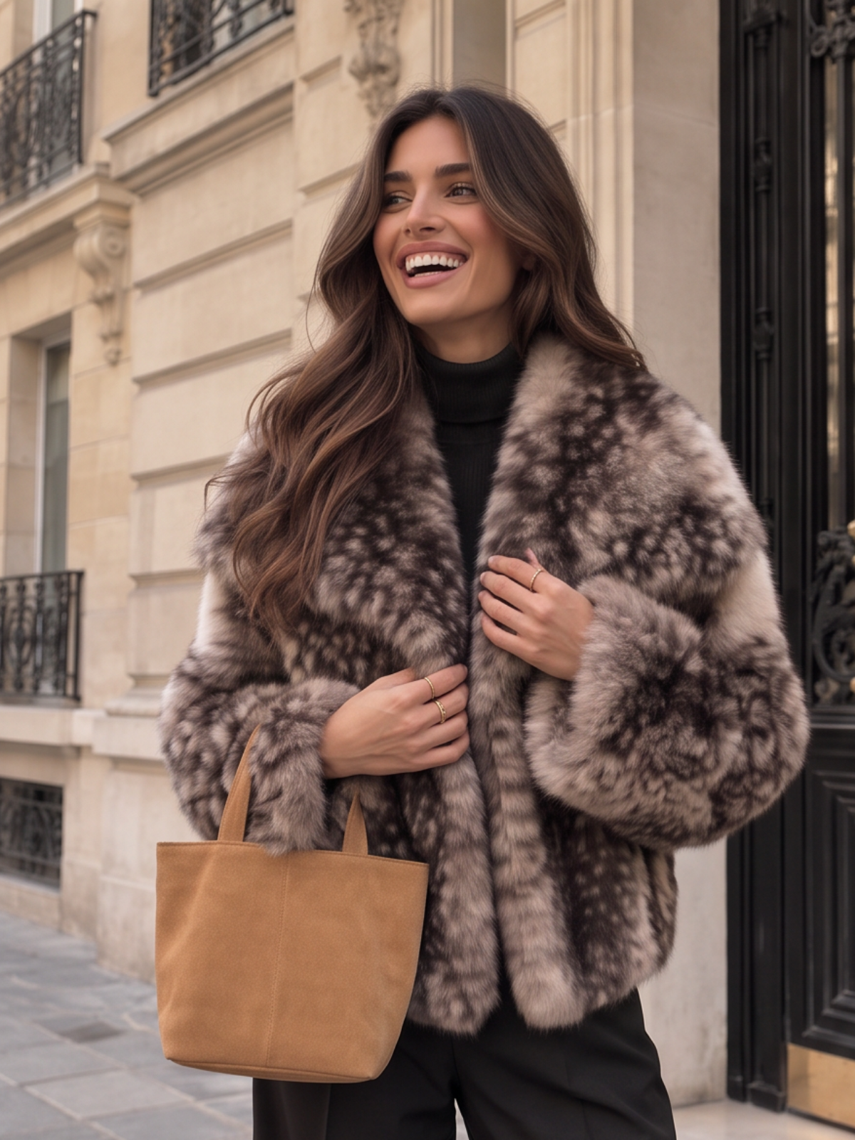 Veste Valentine - Fausse Fourrure Imprimé Faon