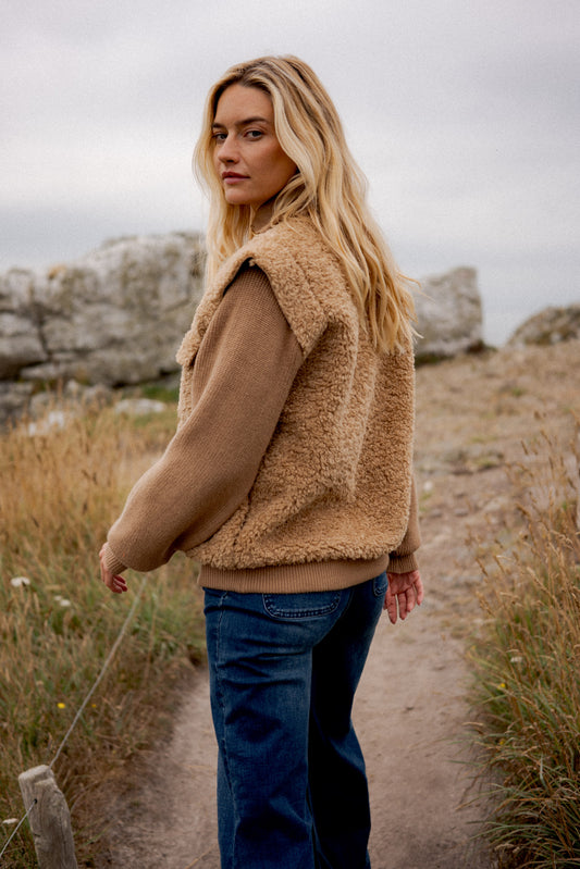 Veste Teddy Bi-Matière