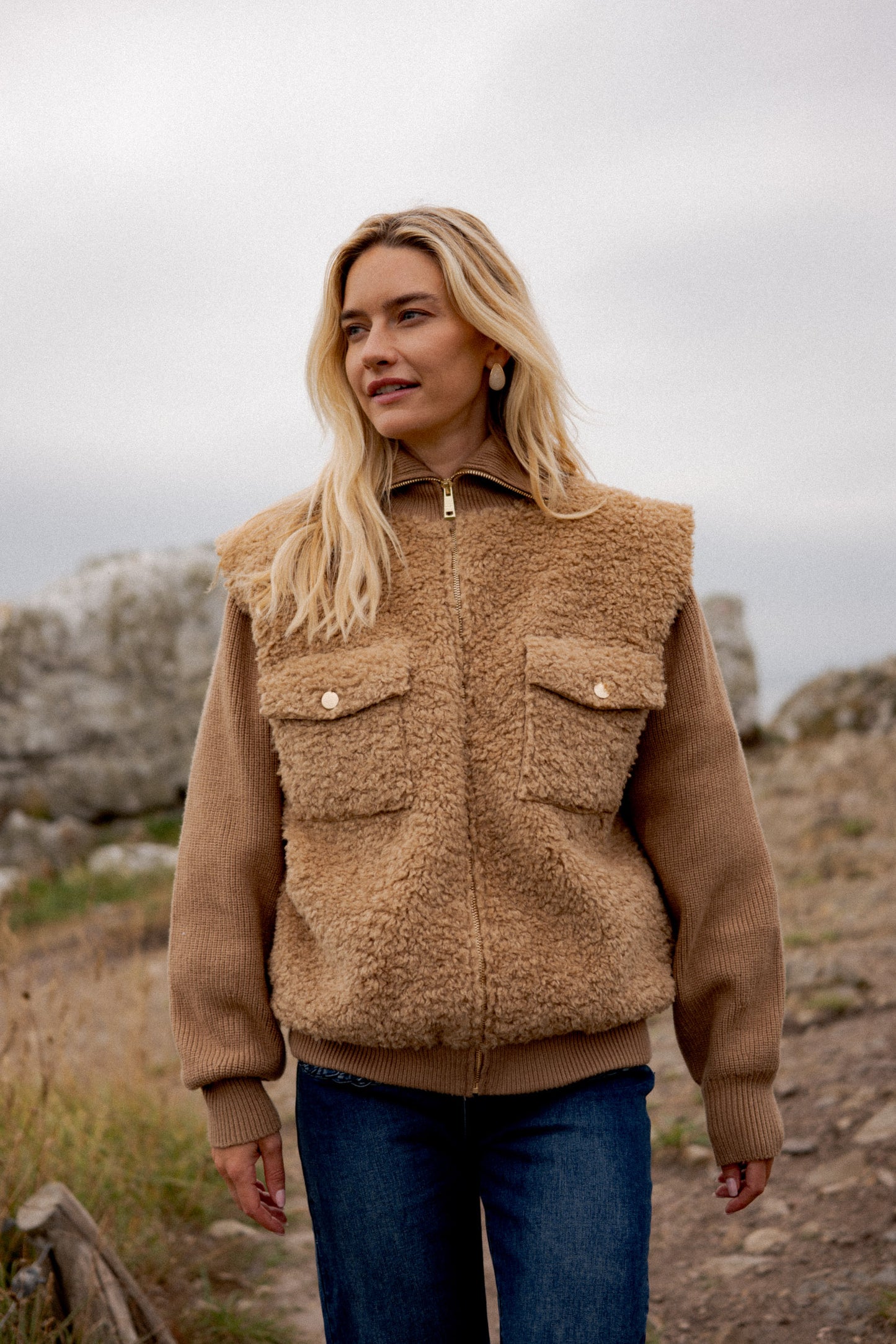 Veste Teddy Bi-Matière