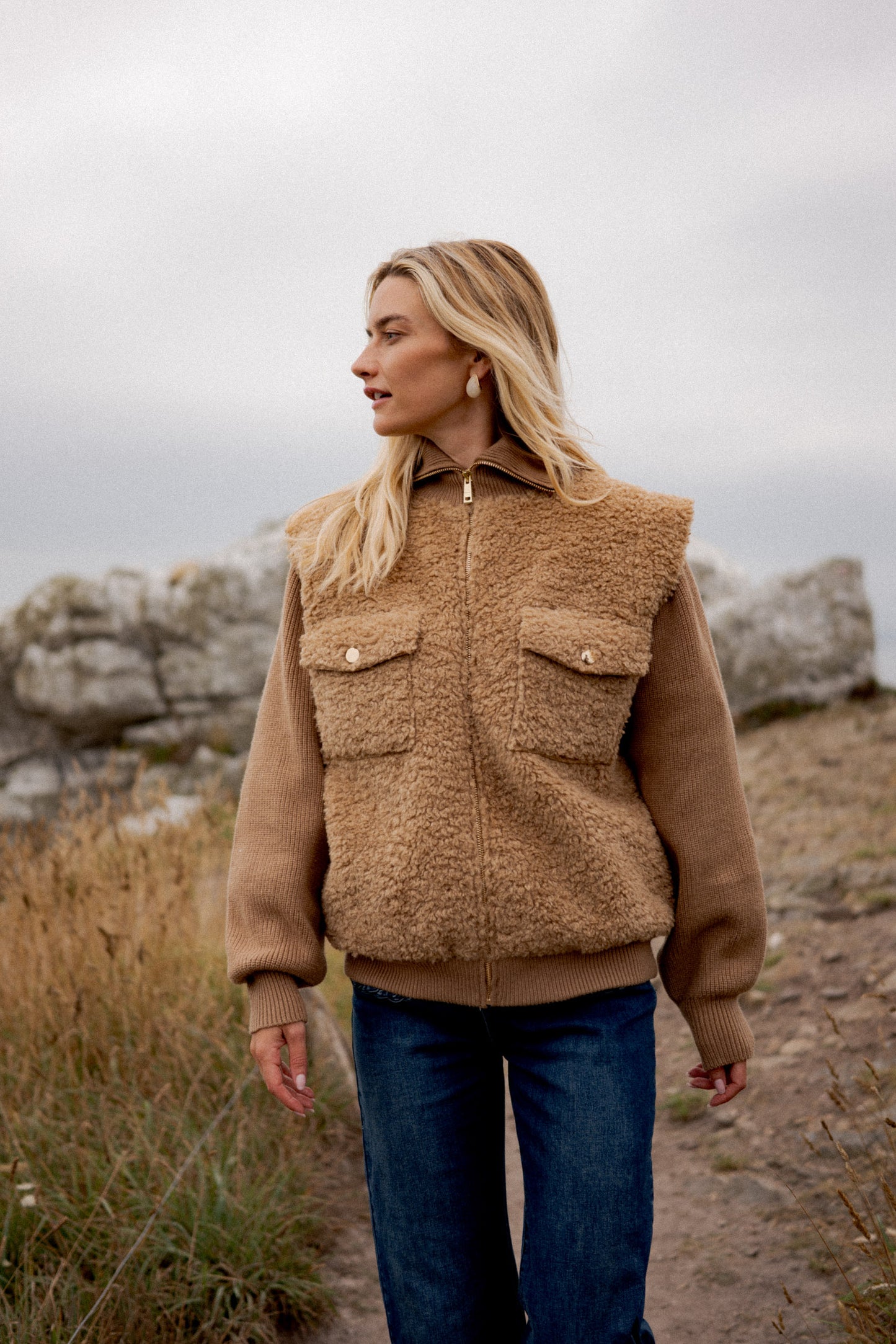 Veste Teddy Bi-Matière