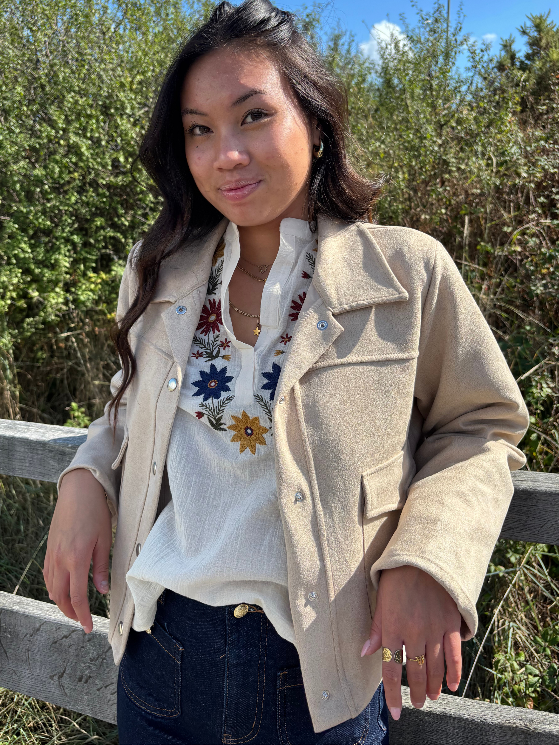 Veste en suédine bohème chic