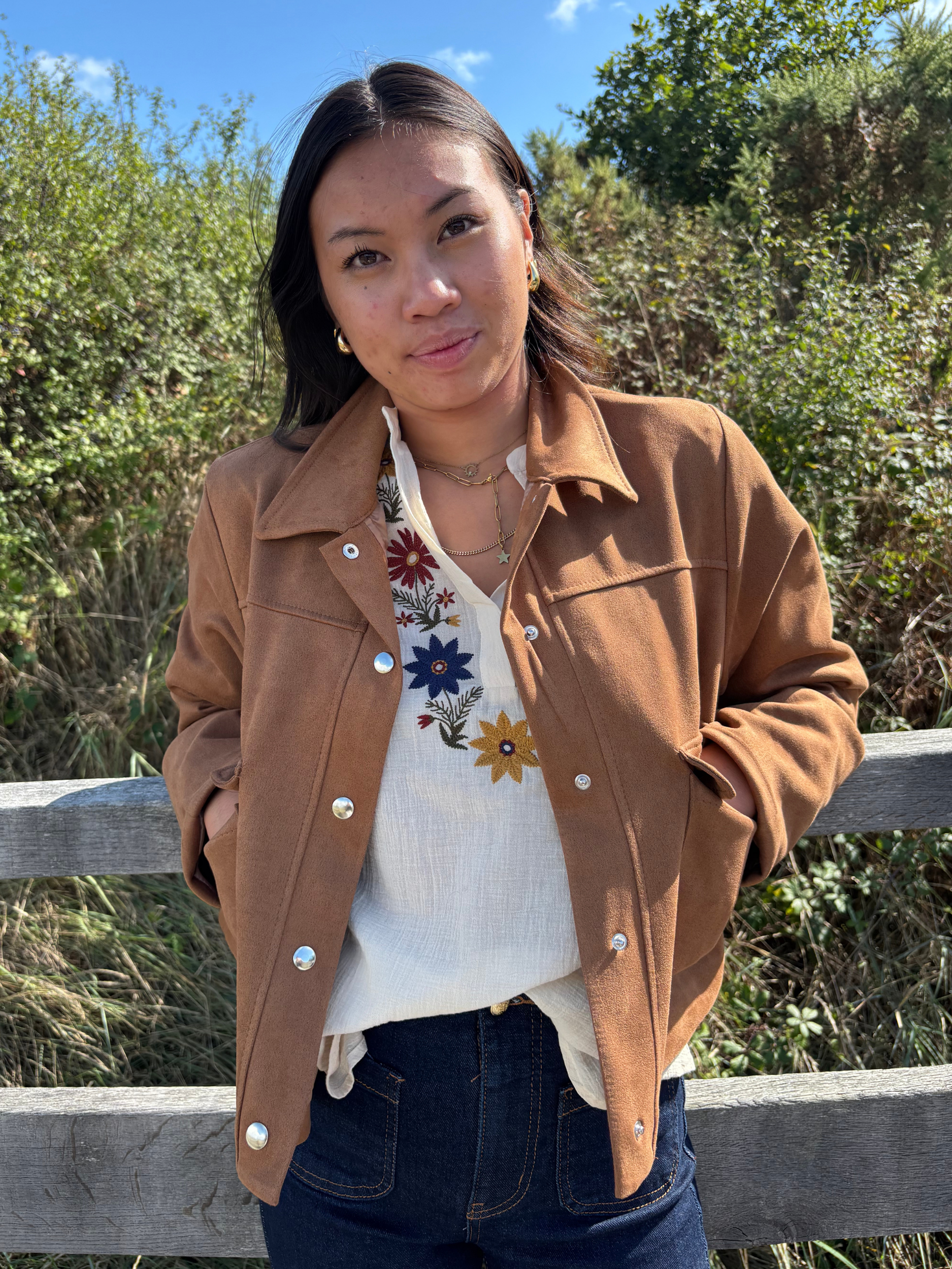 Veste en suédine bohème chic