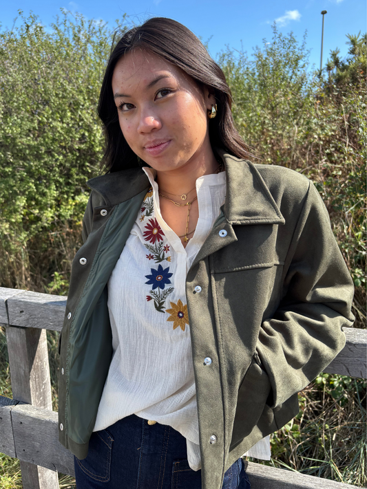 Veste en suédine bohème chic