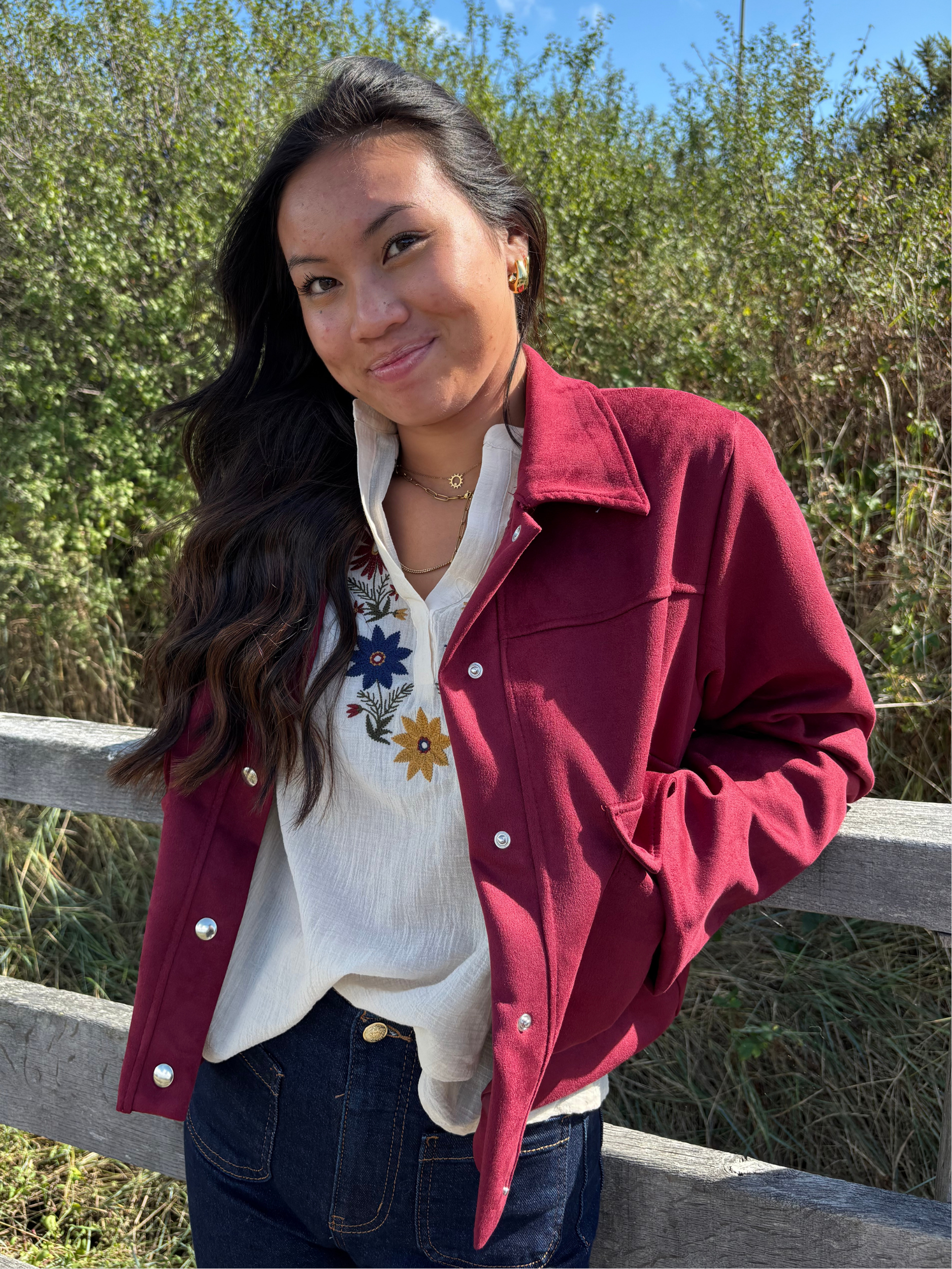 Veste en suédine bohème chic