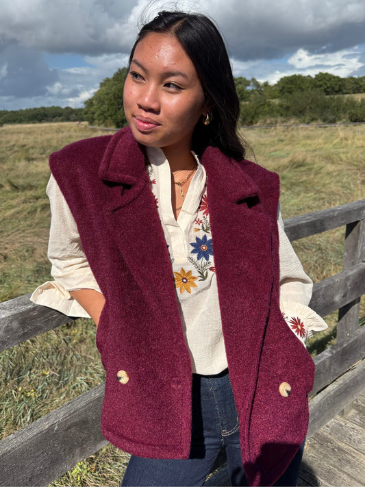 Veste sans manches chic en polyester