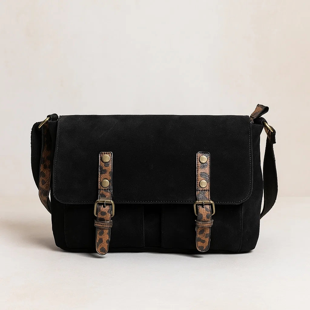 Sac Noir Détail Léopard