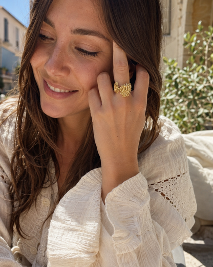 Bague Coquillage Dorée
