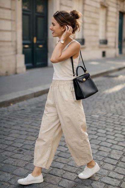 Pantalon Barrel Coton