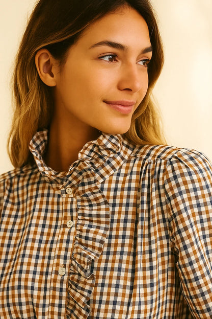 Blouse à Carreaux rétro