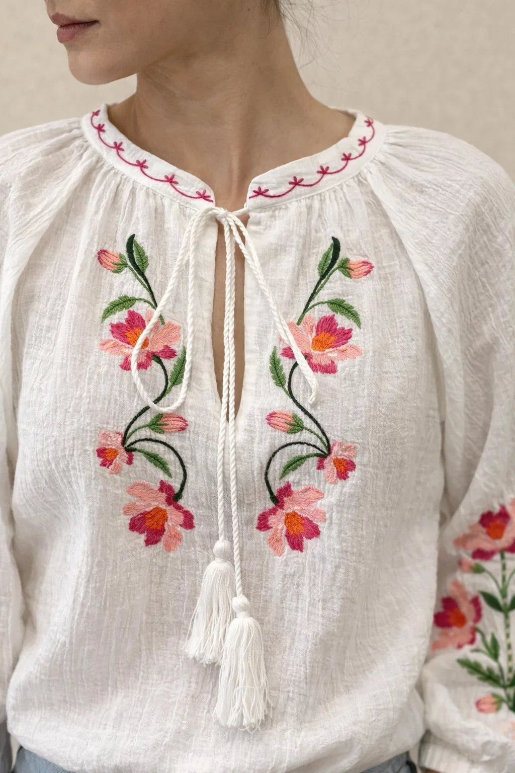 Blouse Brodée Colorée