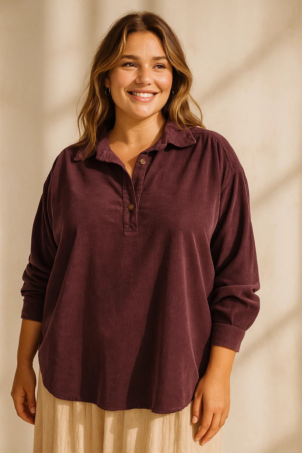 Blouse Velours en Coton - TU du 44 au 50