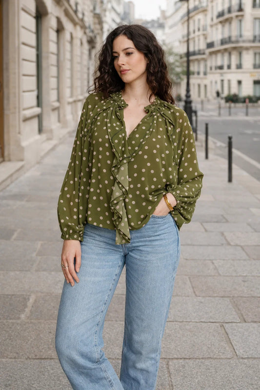 Blouse Pois Esprit Rétro
