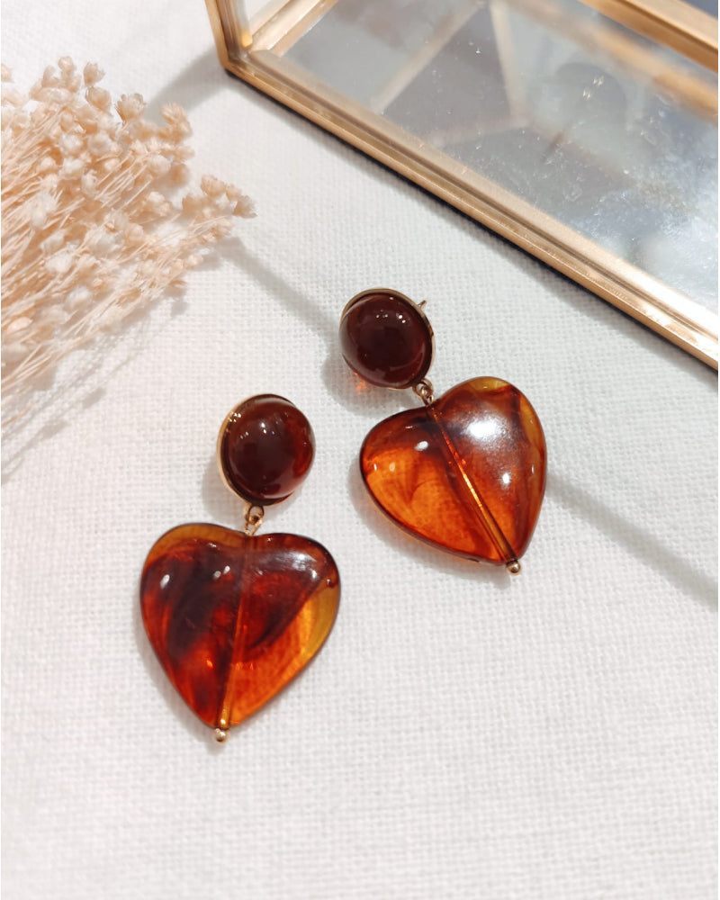 Boucles Coeur Résine