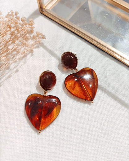 Boucles Coeur Résine