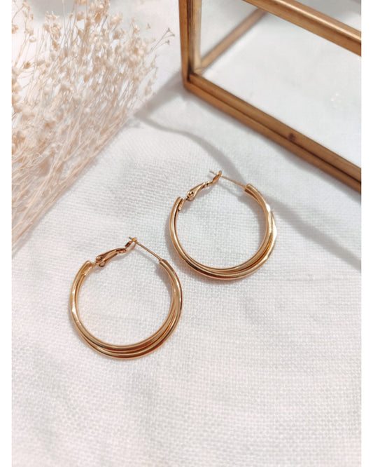 Boucles d'Oreilles Créole Dorées