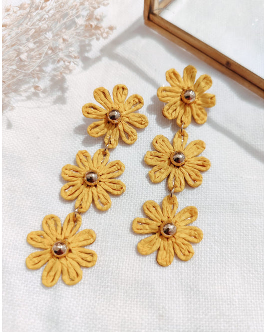 Boucles d'Oreilles Fleur Trio