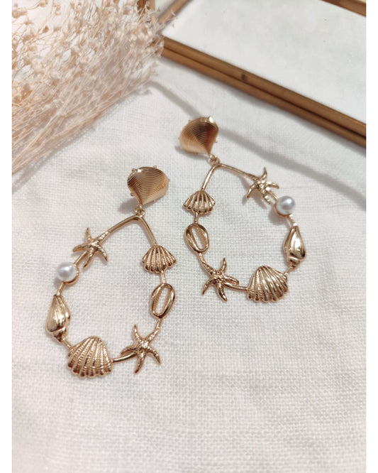 Boucles d'Oreilles Mer Dorées