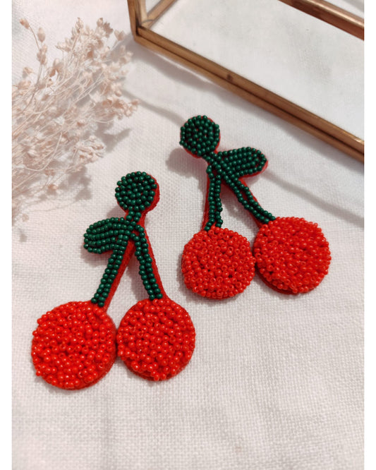 Boucles d'Oreilles Perles Cerise
