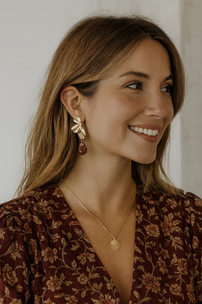 Boucles Feuillage Doré Ambre