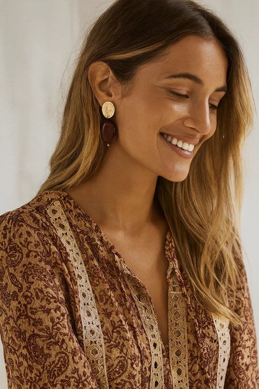 Boucles Gouttes Marron