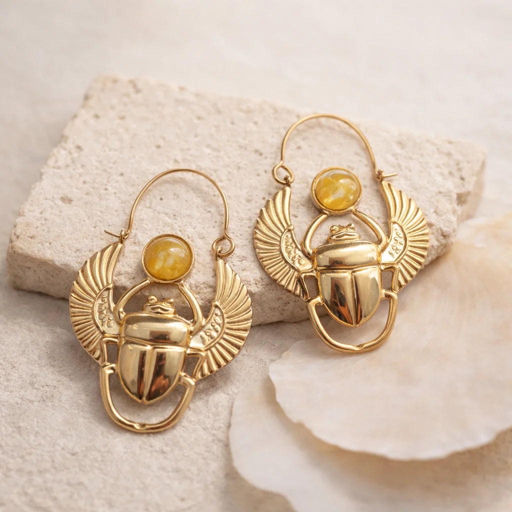 Boucles Scarabée Dorées
