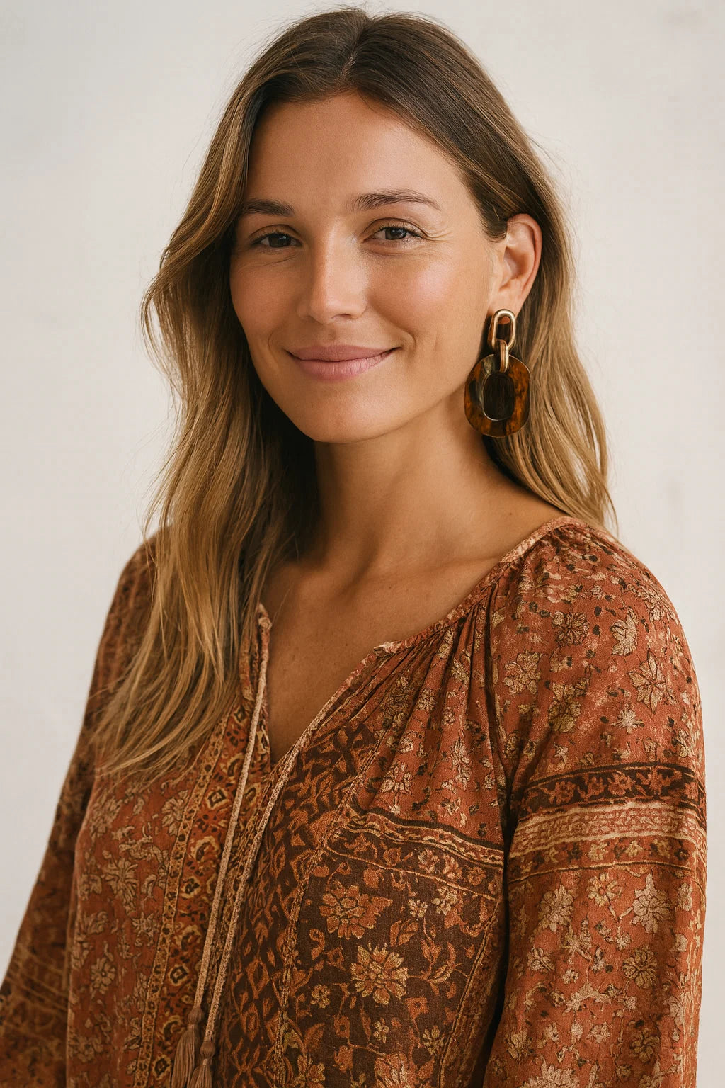 Boucles Maillon Marron Chic