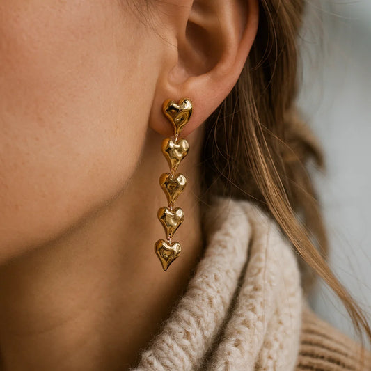 Boucles Multi-Cœurs Dorés