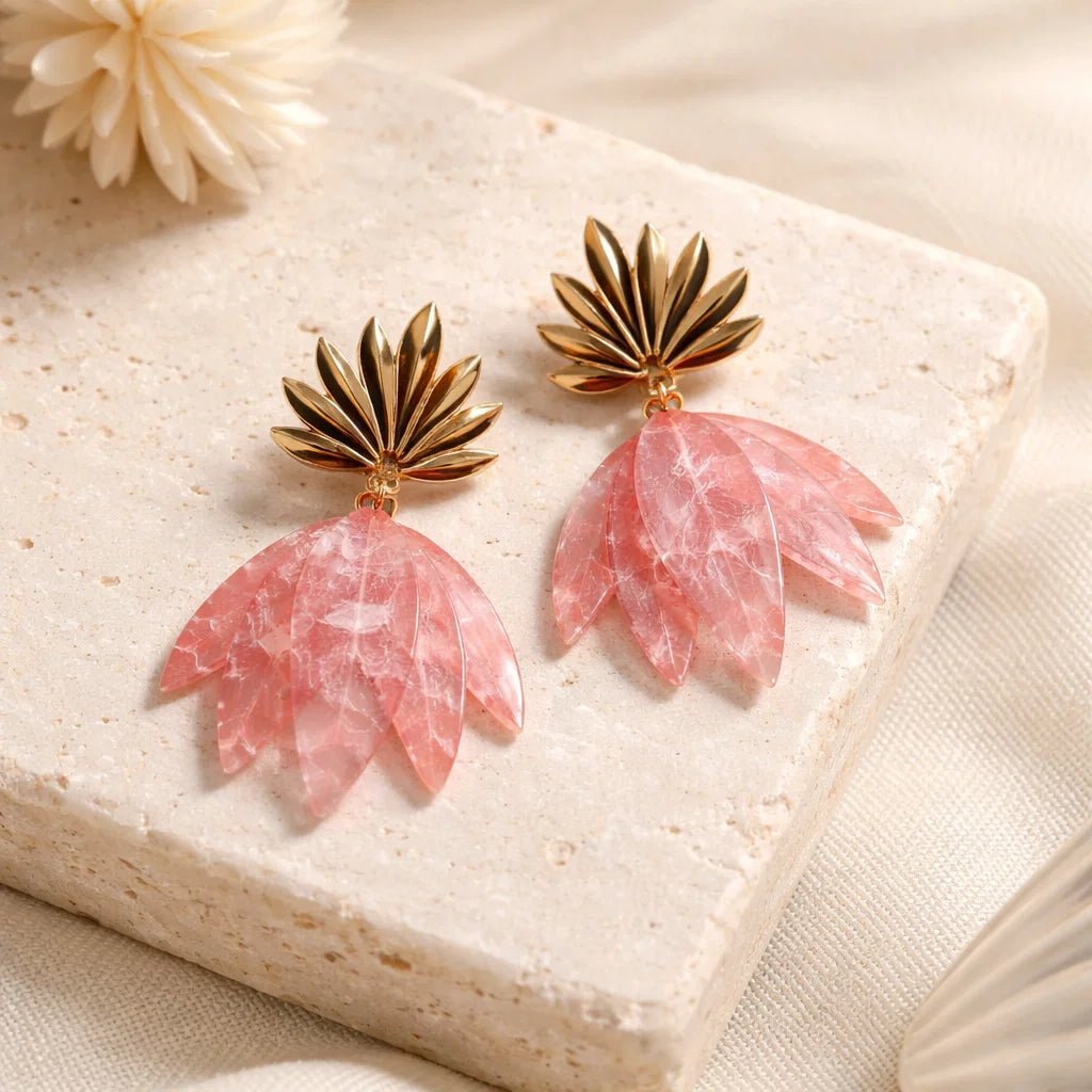 Boucles Pétales Résine