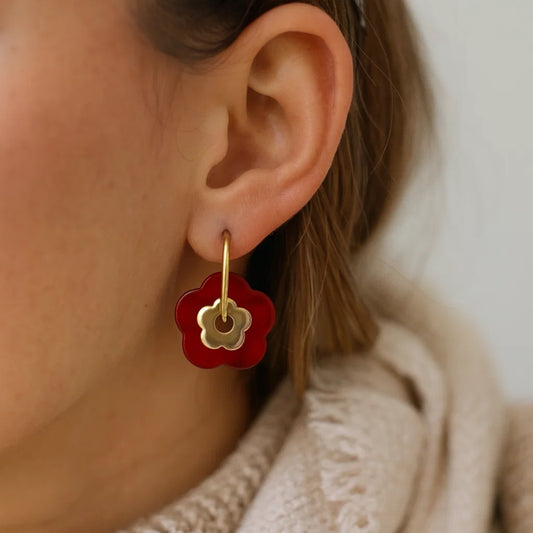 Boucles Fleur Rouge