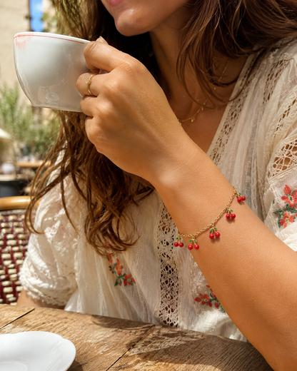 Bracelet Cerises Doré