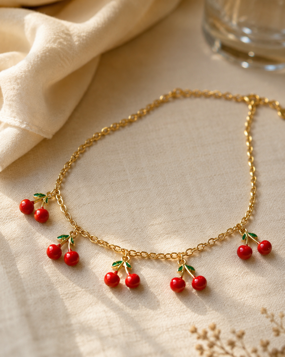 Bracelet Cerises Doré