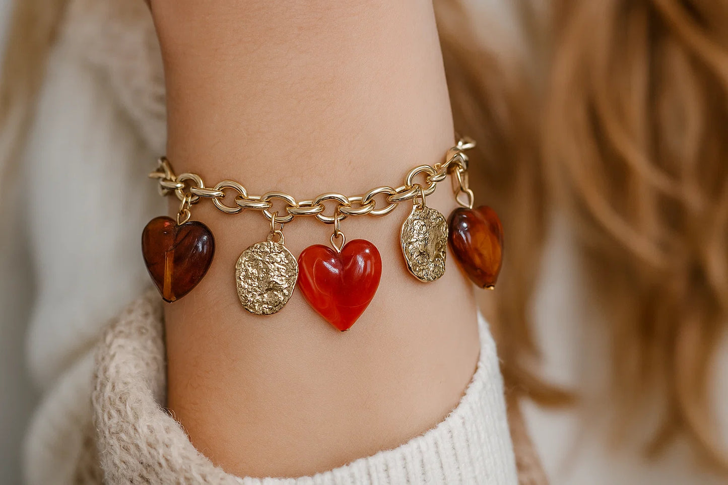 Bracelet Coeurs Doré