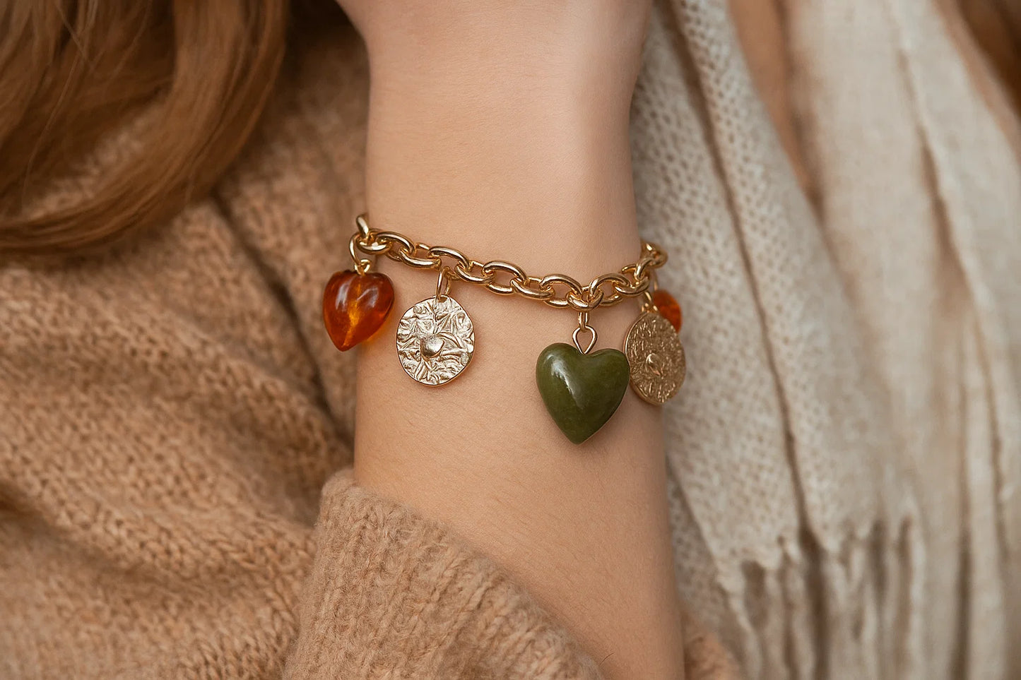 Bracelet Coeurs Doré