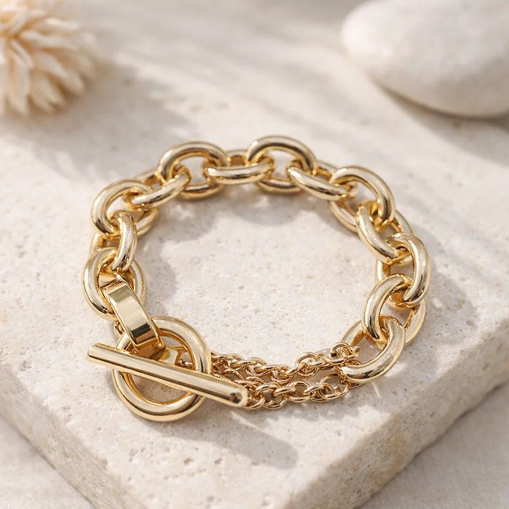 Bracelet Doré Fermoir T