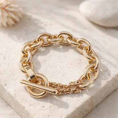 Bracelet Doré Fermoir T