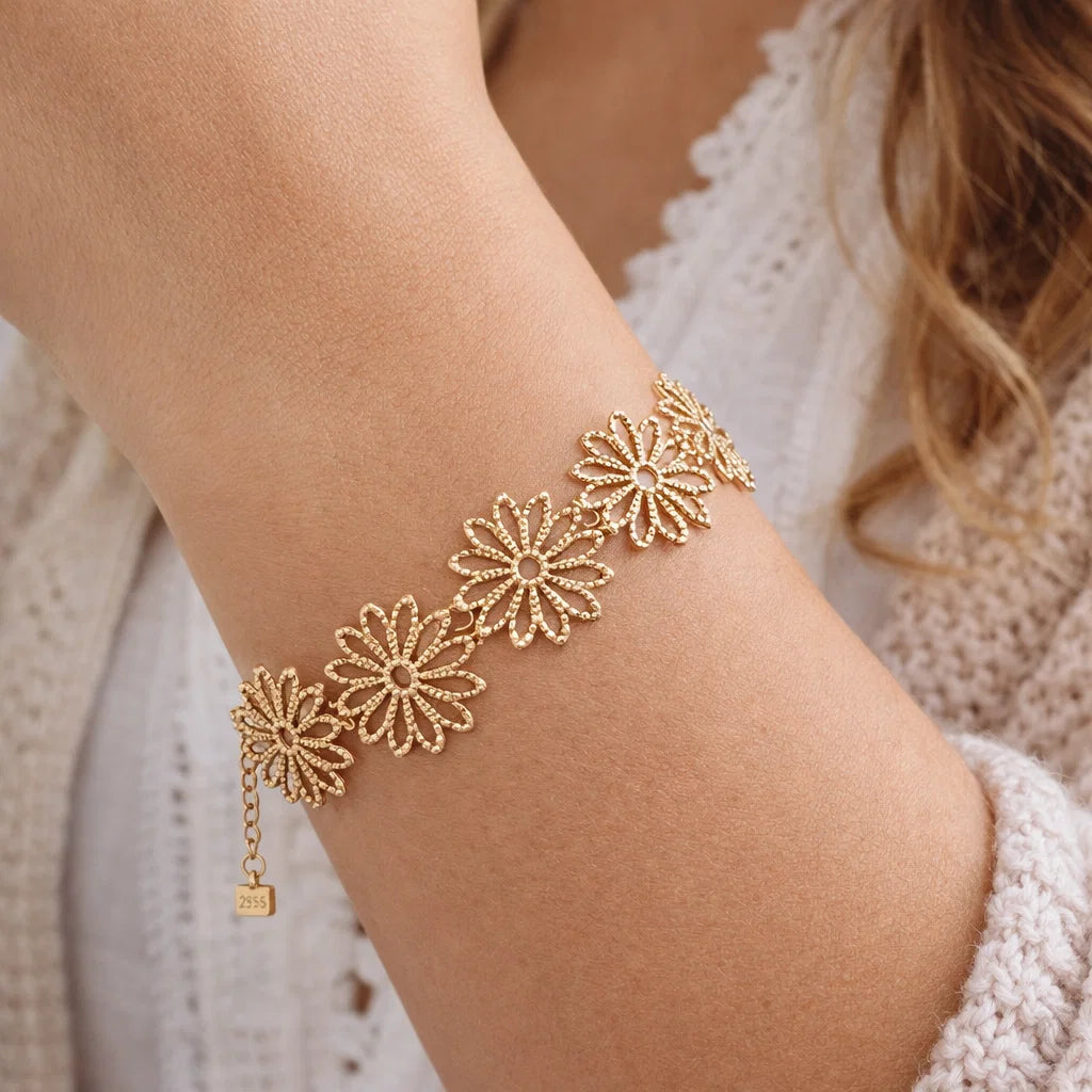 Bracelet Marguerites Doré