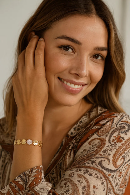 Bracelet Doré Strass