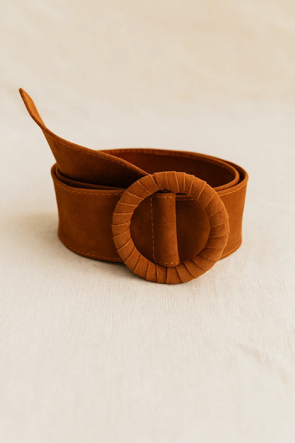 Ceinture Large Unie en Cuir