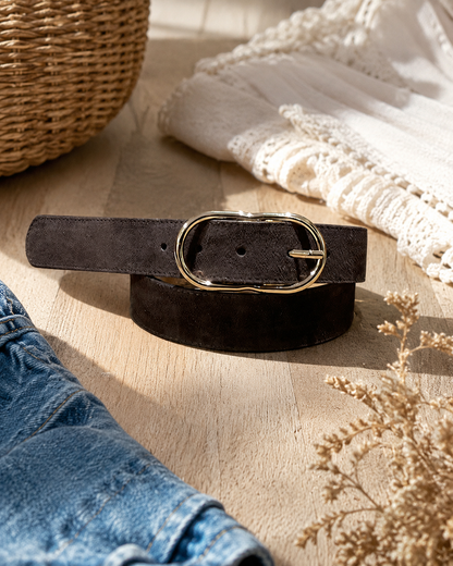 Ceinture Cuir Coloré Boucle Dorée
