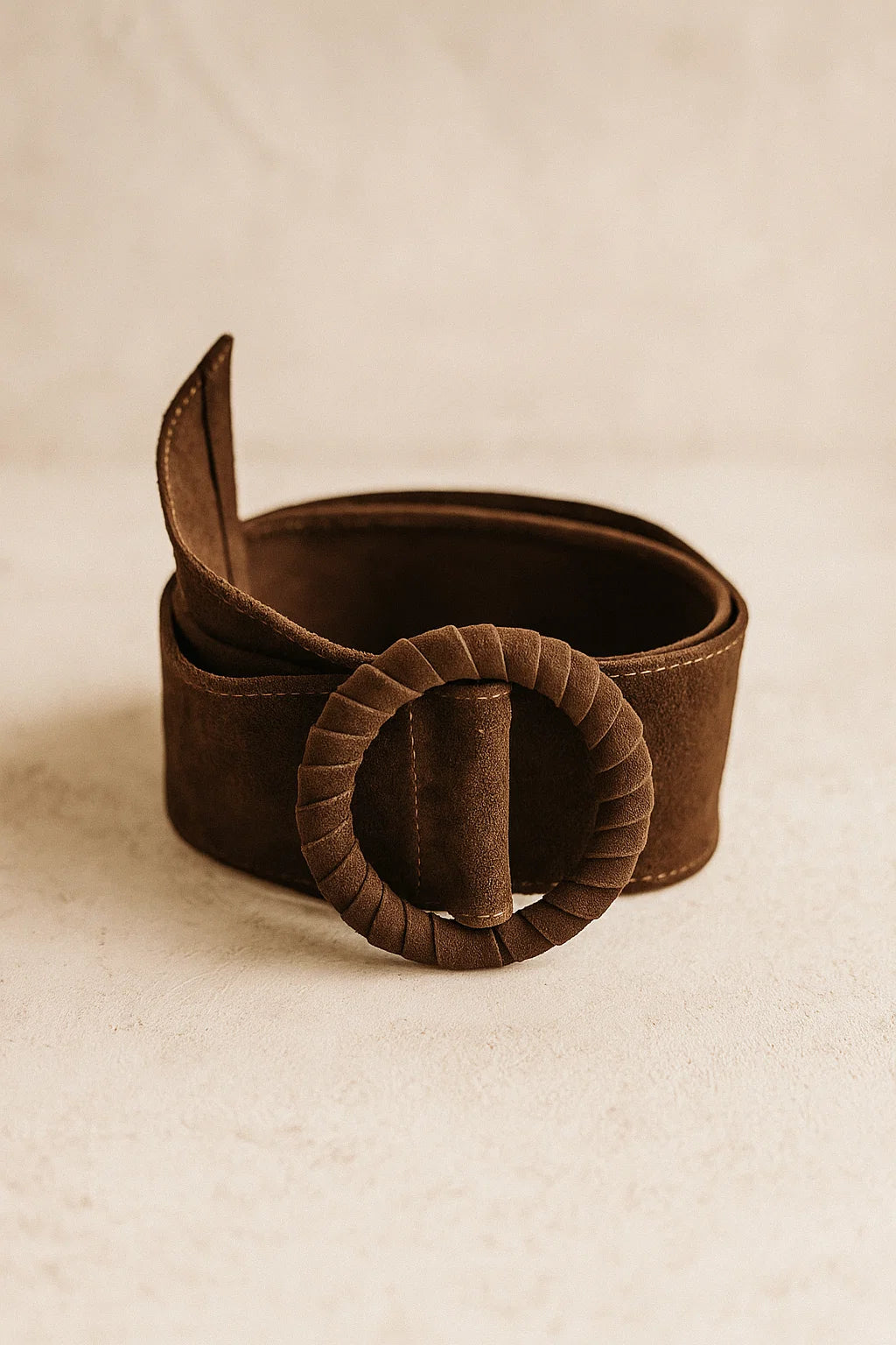 Ceinture Large Unie en Cuir