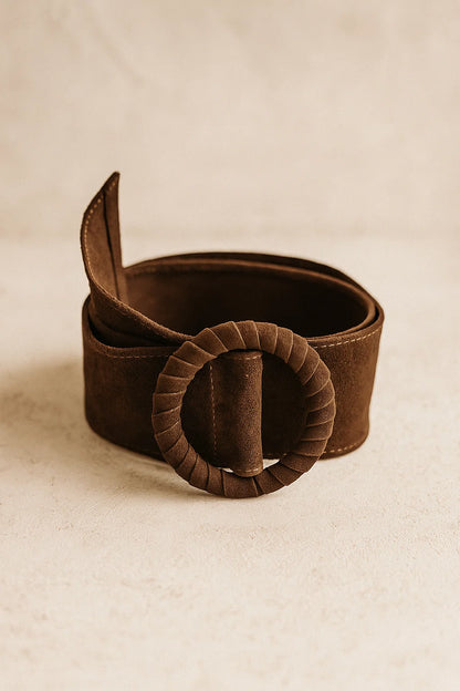 Ceinture Large Unie en Cuir