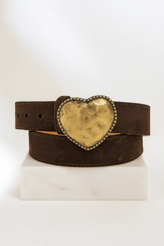Ceinture Cuir Boucle Coeur