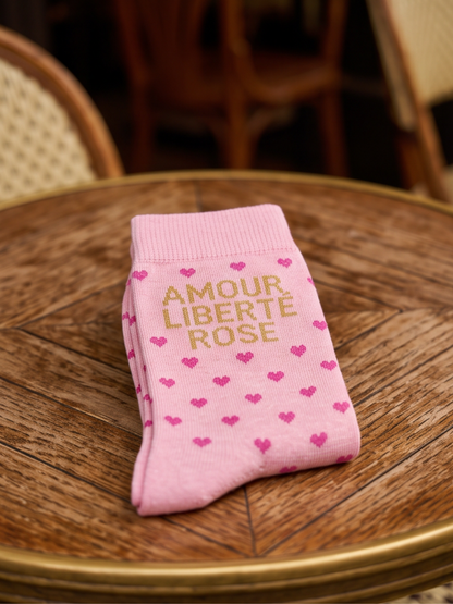 Chaussettes Amour Liberté Rose