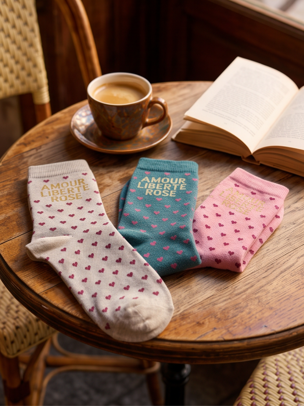 Chaussettes Amour Liberté Rose