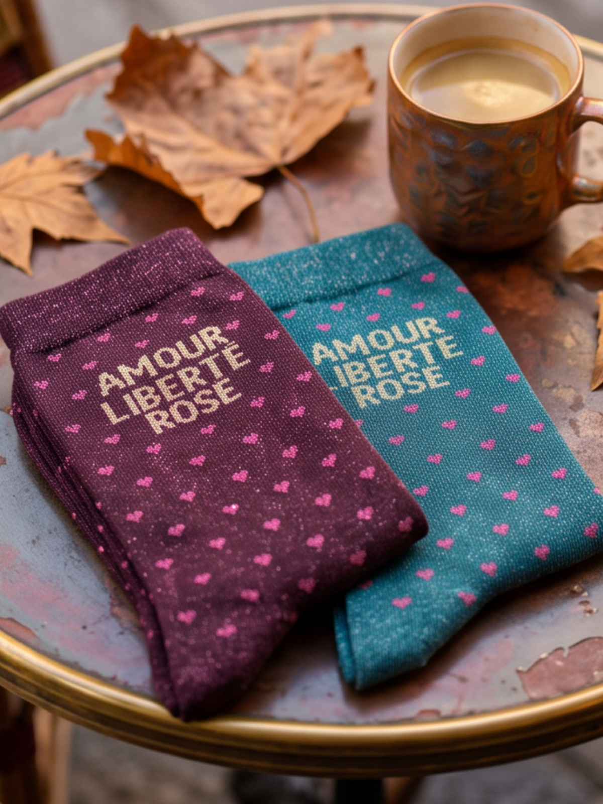Chaussettes Amour Liberté Rose