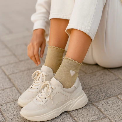 Chaussettes Cœur Brodé